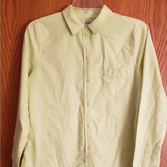 Old Navy Lime Green Button Down Blouse Sz SP - Picture 2 of 3